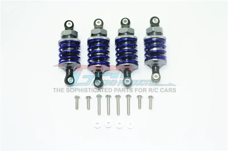 Traxxas Ford Gt 4-Tec 2.0 (83056-4) Aluminum Front (50Mm) + Rear (47Mm) Oil Filled Dampers - 4Pc Set Gray Silver 1