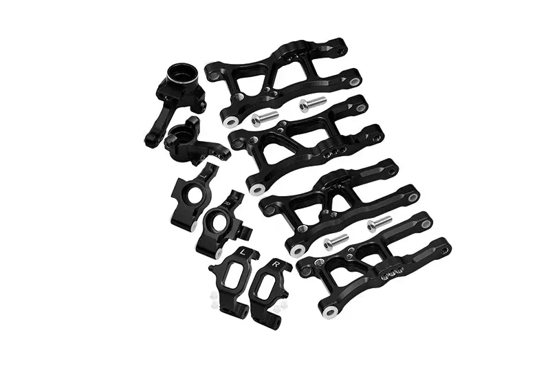 Traxxas Ford Gt 4-Tec 2.0 (83056-4) Aluminum Front Lower Arms, Rear Lower Arms, Front+Rear Knuckle Arms, Front C Hubs Combo Packs - 18Pc Set Black 1