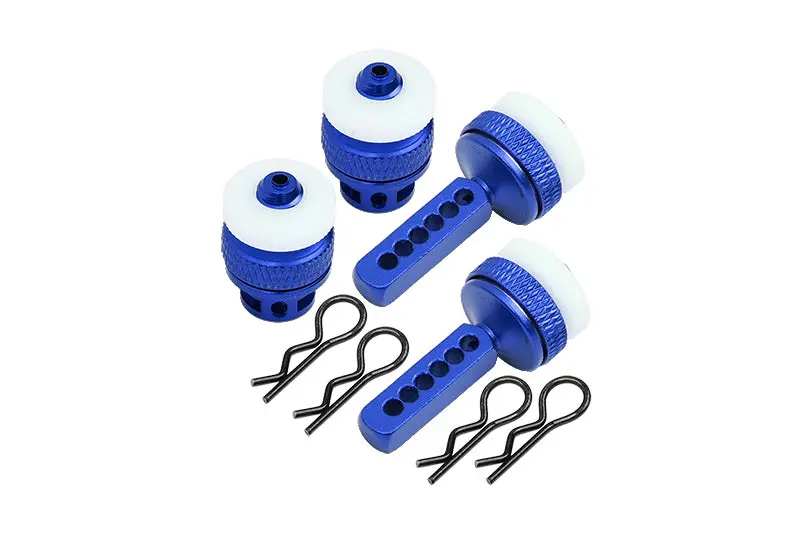 Traxxas Ford Gt 4-Tec 2.0 (83056-4) Aluminum Front & Rear Magnetic Body Mount - 4Pc Set Blue 1
