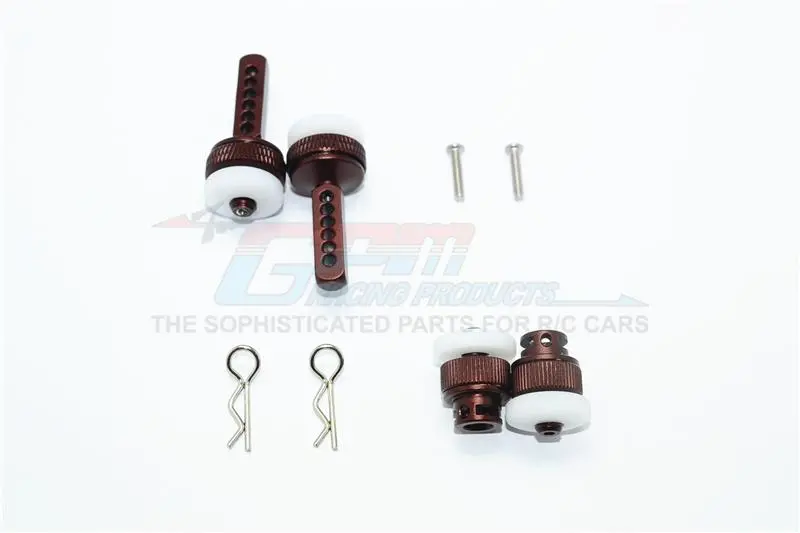 Traxxas Ford Gt 4-Tec 2.0 (83056-4) Aluminum Front & Rear Magnetic Body Mount - 4Pc Set Brown 1