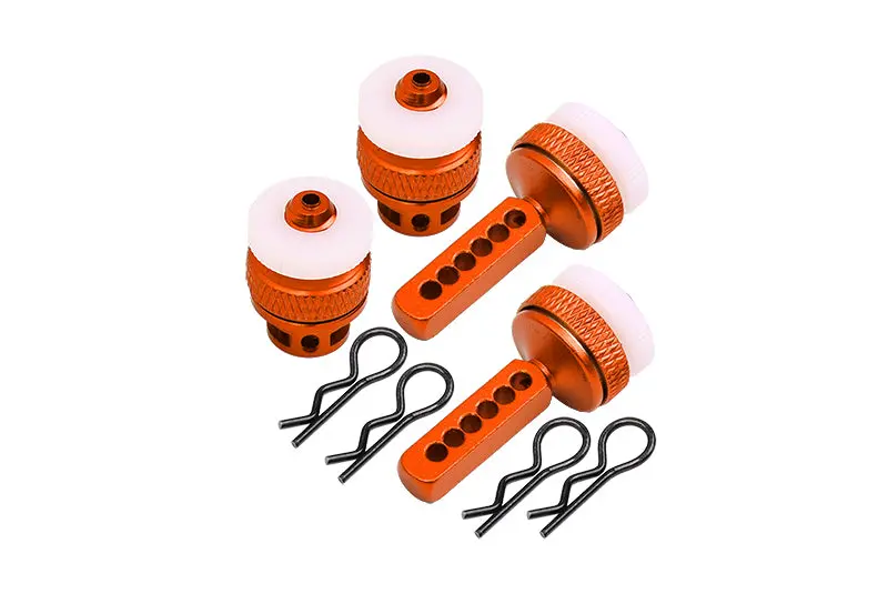 Traxxas Ford Gt 4-Tec 2.0 (83056-4) Aluminum Front & Rear Magnetic Body Mount - 4Pc Set Orange 1