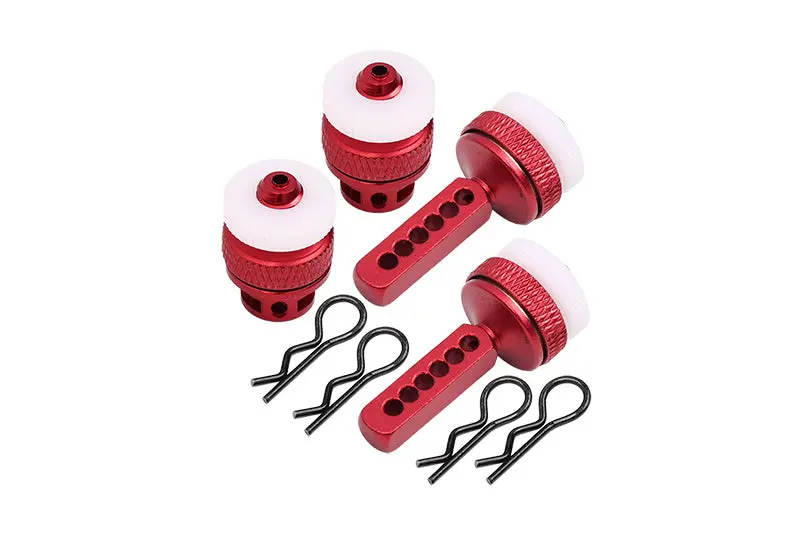 Traxxas Ford Gt 4-Tec 2.0 (83056-4) Aluminum Front & Rear Magnetic Body Mount - 4Pc Set Red 1