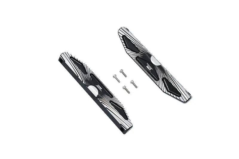 Traxxas Hoss 4X4 Vxl (90076-4) Aluminum Chassis Nerf Bars (Silver Inlay Version) - 2Pc Set Black 1