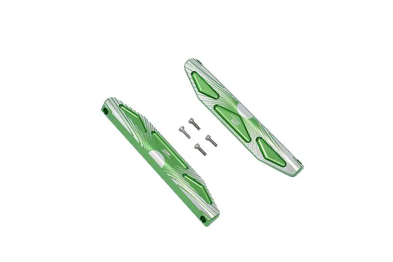 Traxxas Hoss 4X4 Vxl (90076-4) Aluminum Chassis Nerf Bars (Silver Inlay Version) - 2Pc Set Green 1
