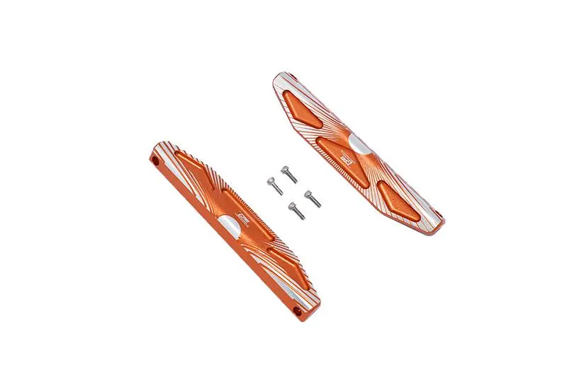 Traxxas Hoss 4X4 Vxl (90076-4) Aluminum Chassis Nerf Bars (Silver Inlay Version) - 2Pc Set Orange 1