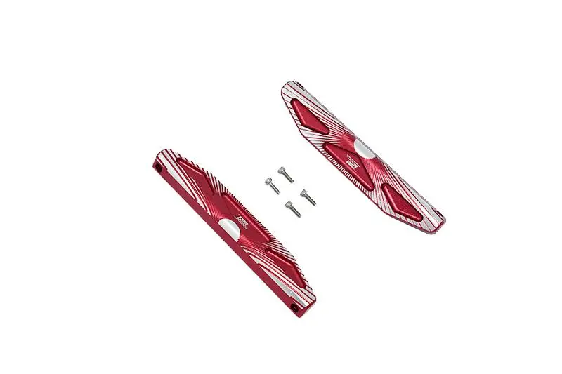 Traxxas Hoss 4X4 Vxl (90076-4) Aluminum Chassis Nerf Bars (Silver Inlay Version) - 2Pc Set Red 1