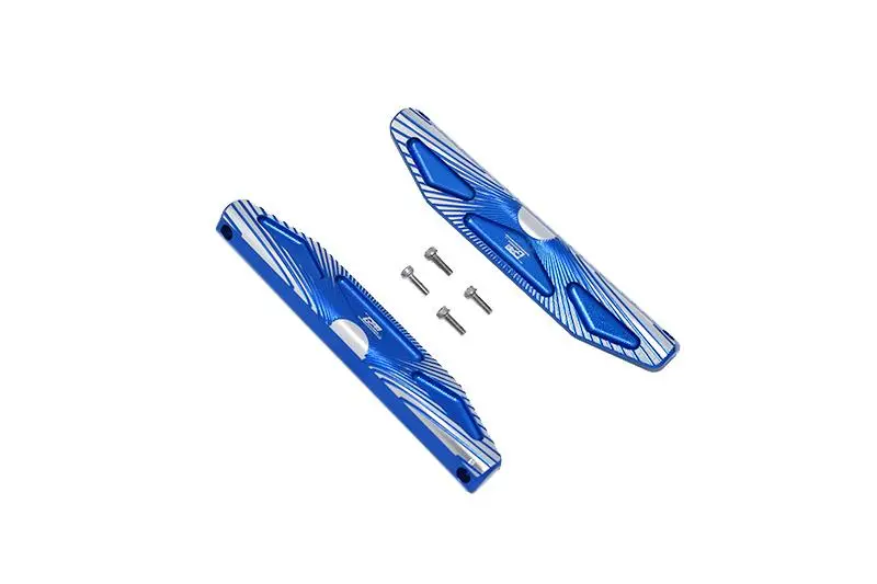 Traxxas Hoss 4X4 Vxl (90076-4) Aluminum Chassis Nerf Bars (Silver Inlay Version) - 6Pc Set Blue 1