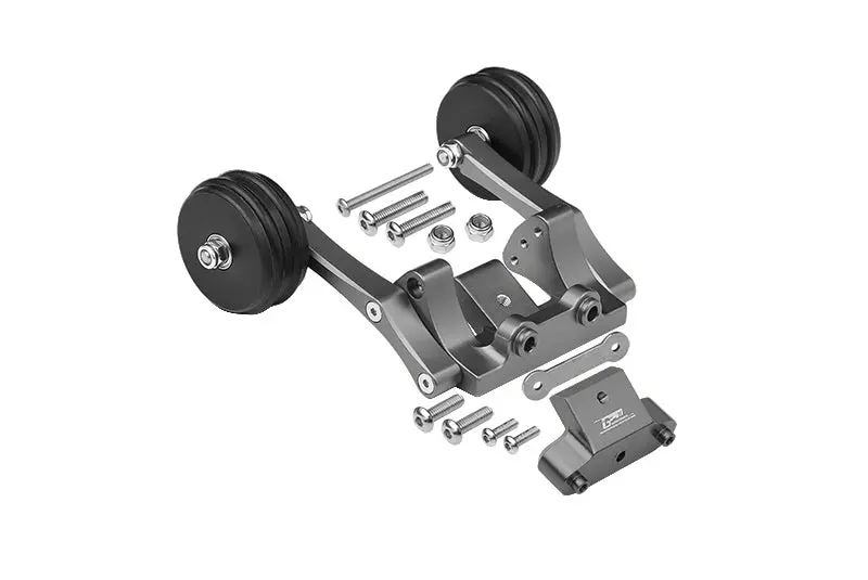 Traxxas Hoss 4X4 Vxl (90076-4) Aluminum Rear Adjustable Wheelie - 12Pc Set Gray Silver 1