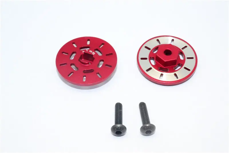 Traxxas Latrax Rally Aluminum Brake Disk Hex Adapter (+1Mm) - 2Pcs Set Red 1