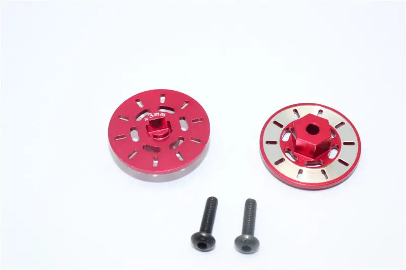 Traxxas Latrax Rally Aluminum Brake Disk Hex Adapter (+3Mm) - 2 Pcs Set Red 1