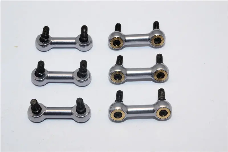 Traxxas Latrax Rally Aluminum Tie Rod (-0.5 Degree) - 6Pcs Set Gray Silver 1