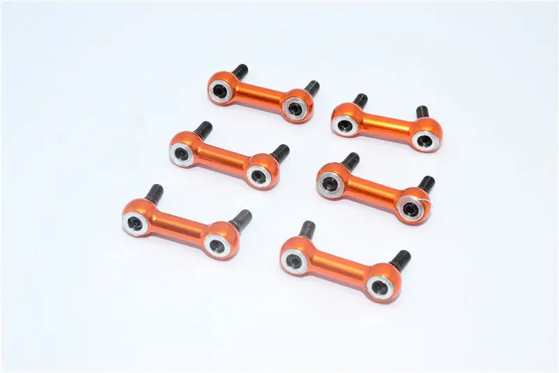 Traxxas Latrax Rally Aluminum Tie Rod (0 Degree) - 6Pcs Set Orange 1