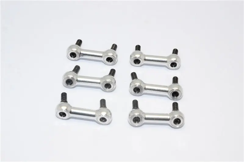 Traxxas Latrax Rally Aluminum Tie Rod (0 Degree) - 6Pcs Set Silver 1