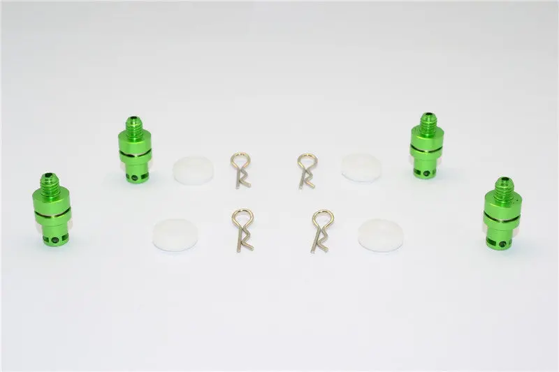 Traxxas Latrax Sst Aluminum Front & Rear Magnet Body Post - 1 Set Green 1
