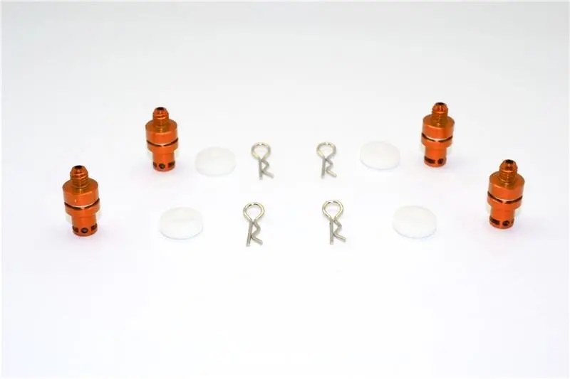 Traxxas Latrax Sst Aluminum Front & Rear Magnet Body Post - 1 Set Orange 1