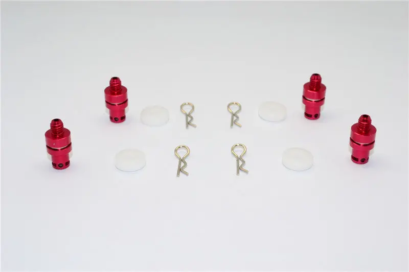 Traxxas Latrax Sst Aluminum Front & Rear Magnet Body Post - 1 Set Red 1