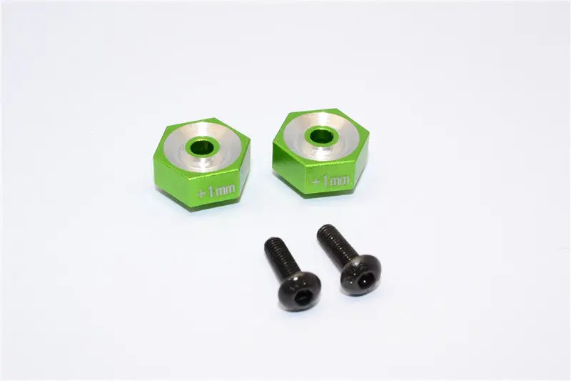 Traxxas Latrax Sst Aluminum Hex Adapter (+1Mm) - 2Pcs Set Green 1