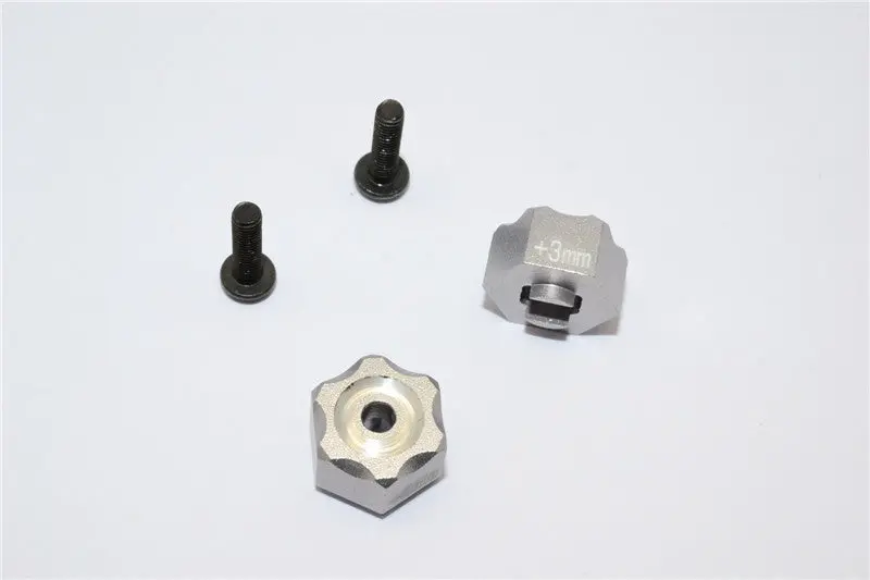 Traxxas Latrax Sst Aluminum Hex Adapter (+3Mm) - 2Pcs Set Gray Silver 1