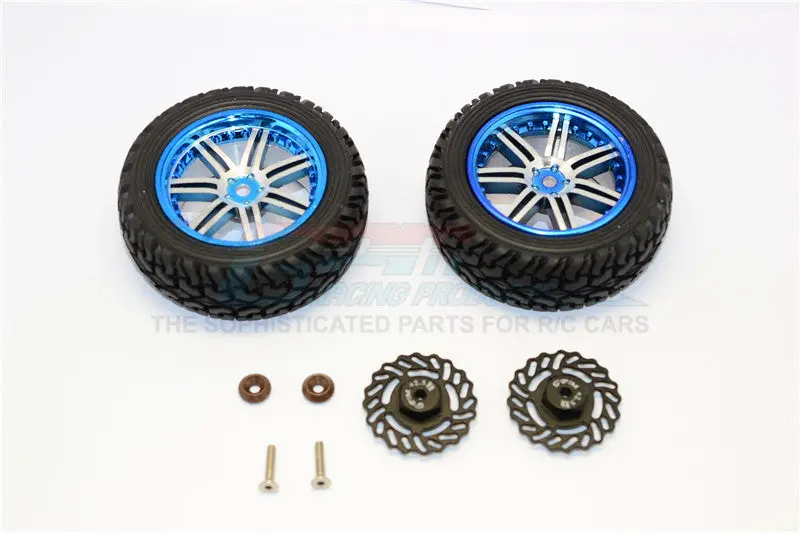 Traxxas Latrax Teton & Latrax Sst Aluminum Front Brake Disk +2.5Mm Thick With Wheels & Tires - 1Pr Set Black 1