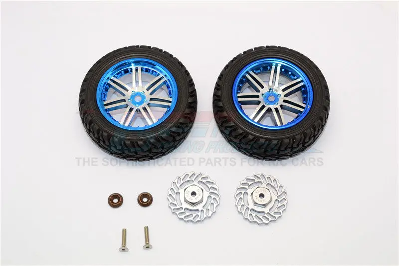 Traxxas Latrax Teton & Latrax Sst Aluminum Front Brake Disk +2.5Mm Thick With Wheels & Tires - 1Pr Set Gray Silver 1