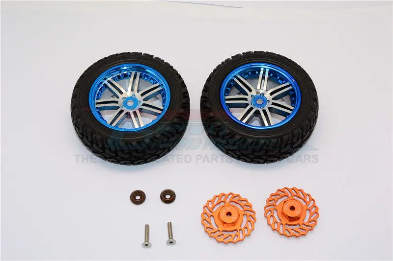 Traxxas Latrax Teton & Latrax Sst Aluminum Front Brake Disk +2.5Mm Thick With Wheels & Tires - 1Pr Set Orange 1