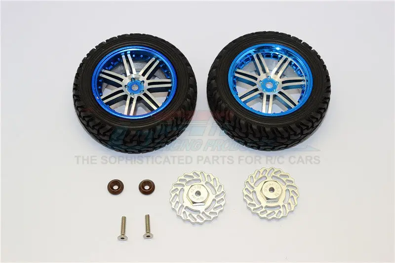 Traxxas Latrax Teton & Latrax Sst Aluminum Front Brake Disk +2.5Mm Thick With Wheels & Tires - 1Pr Set Silver 1