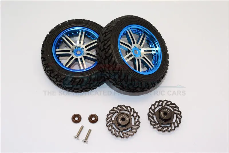 Traxxas Latrax Teton & Latrax Sst Aluminum Rear Brake Disk +5.5Mm Thick With Wheels & Tires - 1Pr Set Black 1
