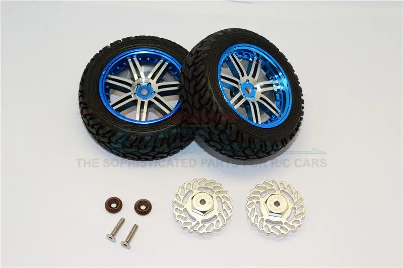 Traxxas Latrax Teton & Latrax Sst Aluminum Rear Brake Disk +5.5Mm Thick With Wheels & Tires - 1Pr Set Gray Silver 1