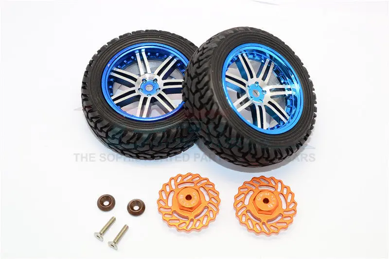 Traxxas Latrax Teton & Latrax Sst Aluminum Rear Brake Disk +5.5Mm Thick With Wheels & Tires - 1Pr Set Orange 1
