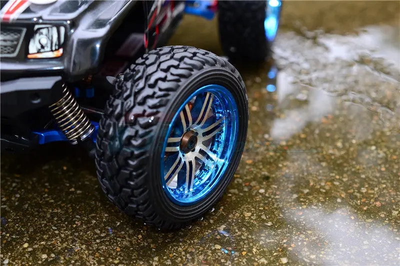 Traxxas Latrax Teton & Latrax Sst Aluminum Rear Brake Disk +5.5Mm Thick With Wheels & Tires - 1Pr Set Orange 2