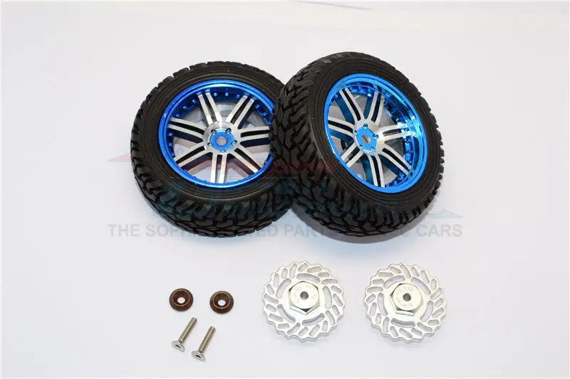 Traxxas Latrax Teton & Latrax Sst Aluminum Rear Brake Disk +5.5Mm Thick With Wheels & Tires - 1Pr Set Silver 1