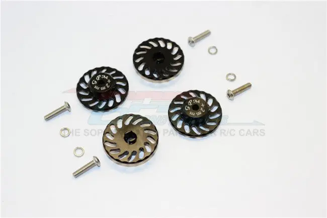 Traxxas Latrax Teton & Latrax Sst Aluminum Wheel Hex Adapter +2Mm With Brake Disk - 4Pcs Set Black 1
