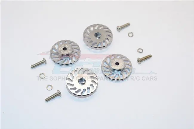 Traxxas Latrax Teton & Latrax Sst Aluminum Wheel Hex Adapter +2Mm With Brake Disk - 4Pcs Set Gray Silver 1