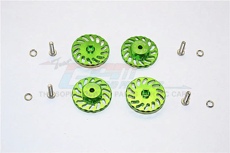 Traxxas Latrax Teton & Latrax Sst Aluminum Wheel Hex Adapter +2Mm With Brake Disk - 4Pcs Set Green 1