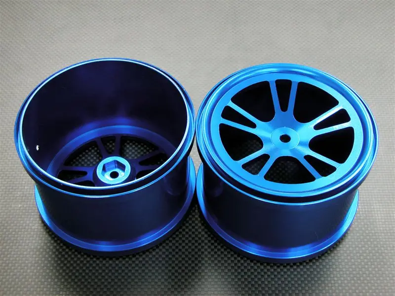 Traxxas Revo Aluminum Front/Rear Rims (5 Vacuum) - 1Pr Blue 1