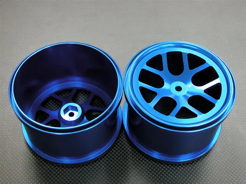 Traxxas Revo Aluminum Front/Rear Rims (6 Spokes - Bbs Y Shape) - 1Pr Blue 1