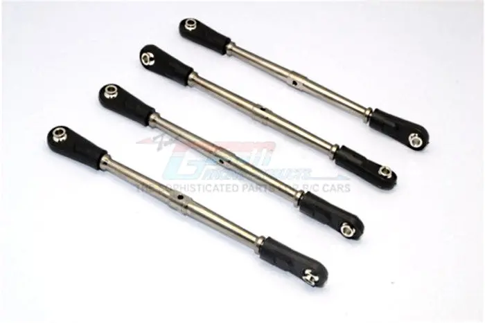 Traxxas Revo & E-Revo Titanium Completed Tie Rod Set With Ball Links (For Damper) - 2Prs Set Black 1