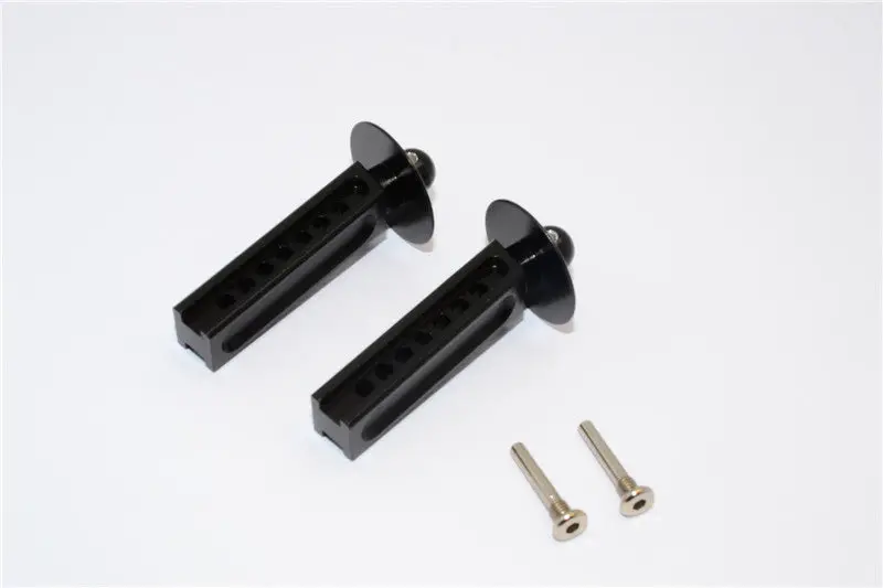 Traxxas Revo, Revo 3.3 Aluminum Front Body Posts With Screws - 1Pr Set Black 1