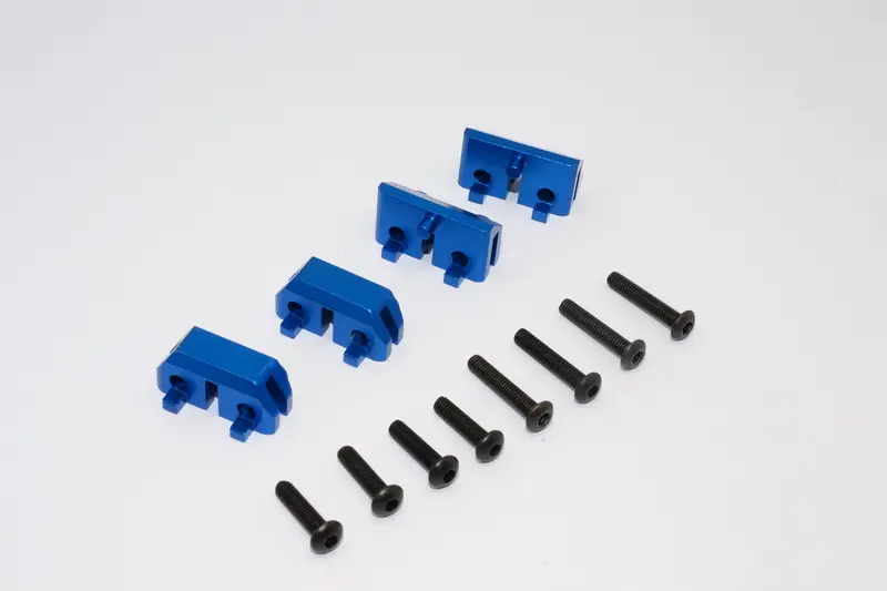 Traxxas Revo & Revo 3.3 Aluminum Front & Rear Completed Servos Mount With Screws - 2Prs Set Blue 1
