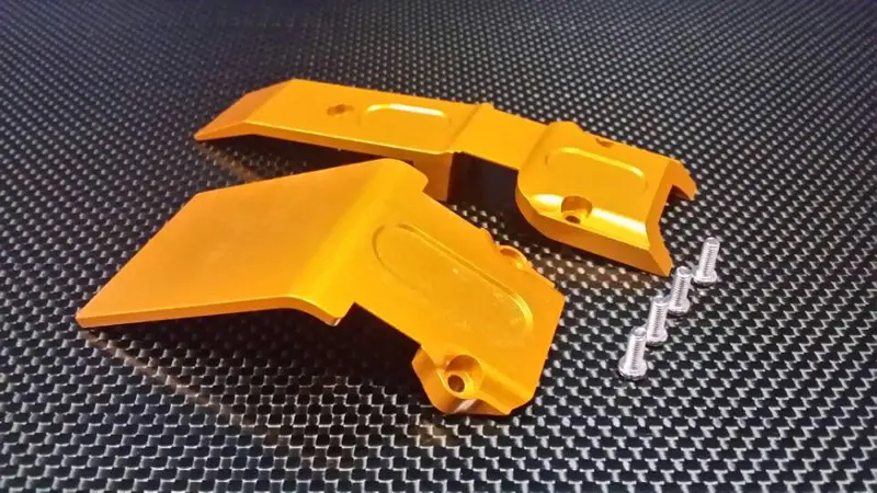 Traxxas Revo, Revo 3.3 Aluminum Front Skid Plate With Screws- 2 Pcs Set Gold 1