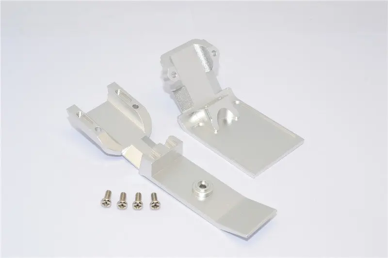 Traxxas Revo, Revo 3.3 Aluminum Front Skid Plate With Screws- 2 Pcs Set Silver 1