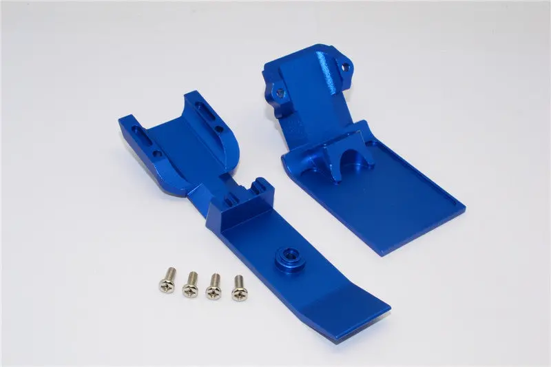Traxxas Revo, Revo 3.3 Aluminum Front Skid Plate With Screws - 2Pcs Set Blue 1