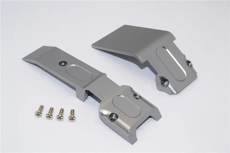 Traxxas Revo, Revo 3.3 Aluminum Front Skid Plate With Screws - 2Pcs Set Gray Silver 1