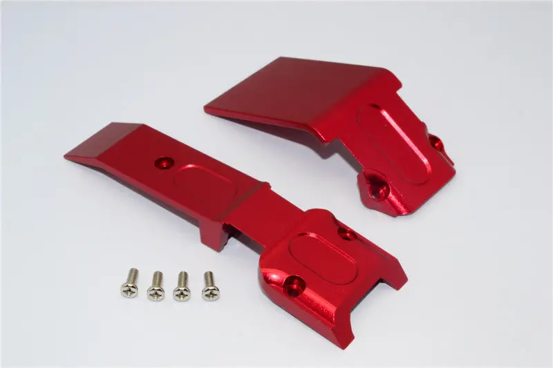 Traxxas Revo, Revo 3.3 Aluminum Front Skid Plate With Screws - 2Pcs Set Red 1