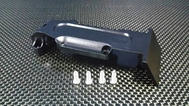 Traxxas Revo, Revo 3.3 Aluminum Rear Skid Plate With Screws - 1Pc Set Black 1