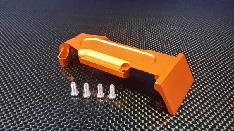 Traxxas Revo, Revo 3.3 Aluminum Rear Skid Plate With Screws - 1Pc Set Orange 1