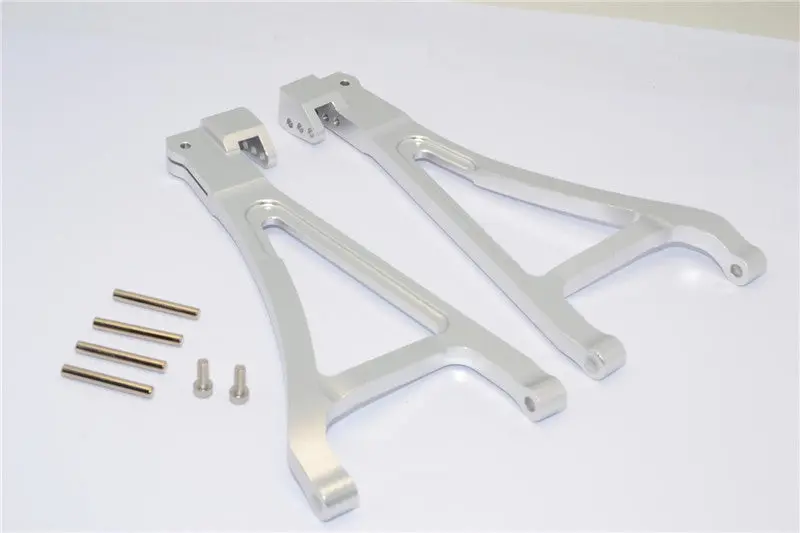 Traxxas Revo, Revo 3.3, E-Revo Aluminum Front Lower Arm (Sandwich Design With Screws+Pins+Delrin Collars) - 1Pr Set Silver 1