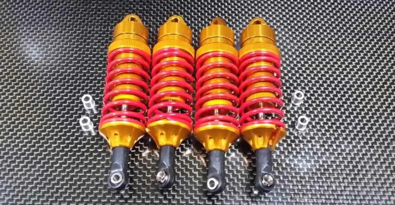 Traxxas Revo, Revo 3.3, E-Revo Aluminum Front/Rear Adjustable Spring Dampers (85Mm) - 2 Prs Gold 1