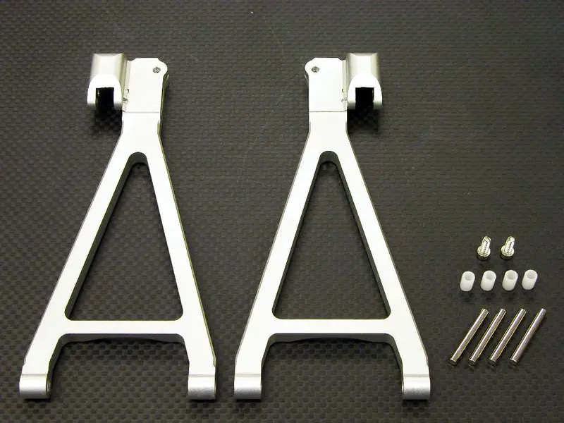 Traxxas Revo, Revo 3.3, E-Revo Aluminum Rear Lower Arm (Sandwich Design With Screws+Pins+Delrin Collars) - 1Pr Set Silver 1