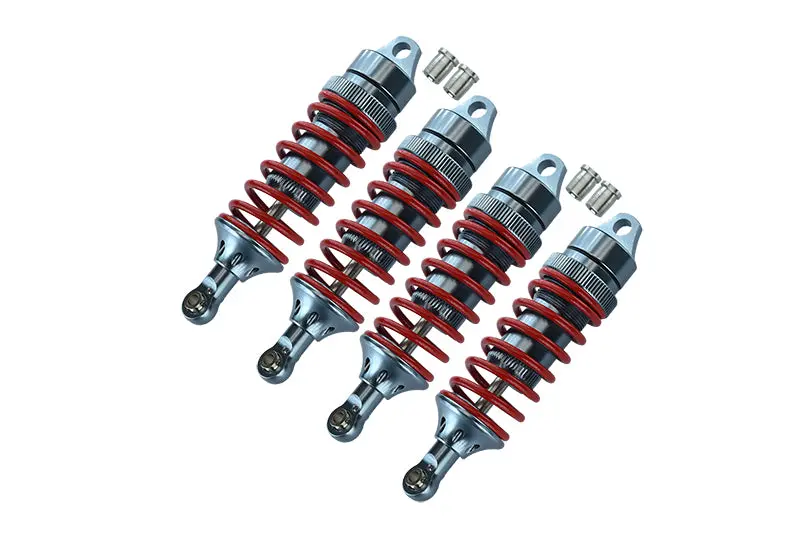 Traxxas Revo / Revo 3.3 / E-Revo Brushless / E-Revo Vxl 2.0 Alloy Front Or Rear Adjustable Spring Dampers (85Mm)With Alloy Ball Ends - 2Pr Set Gray Silver 1
